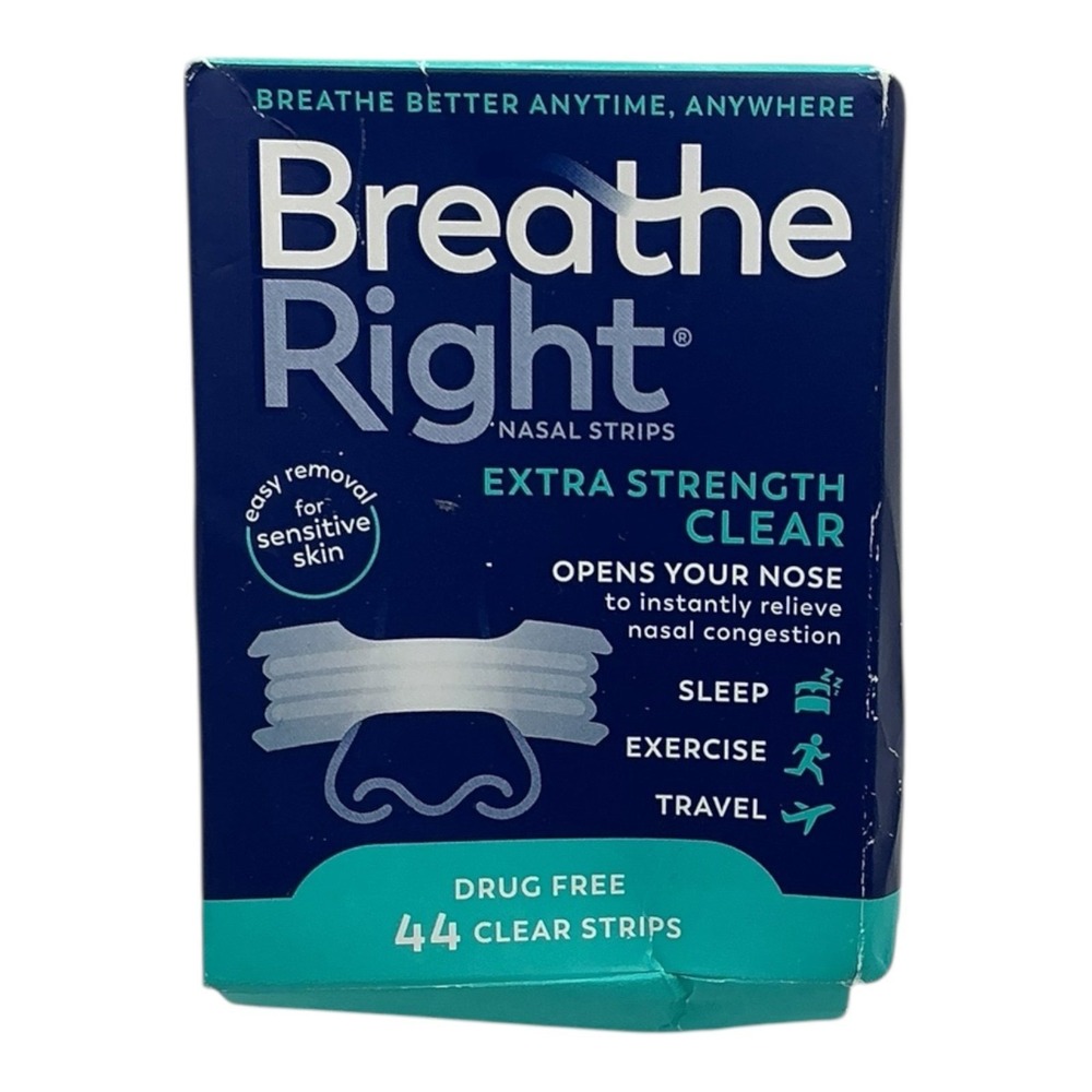 Breathe Right - Extra Strength Clear Nasal Strips (38 Count, Sealed)- Congestion